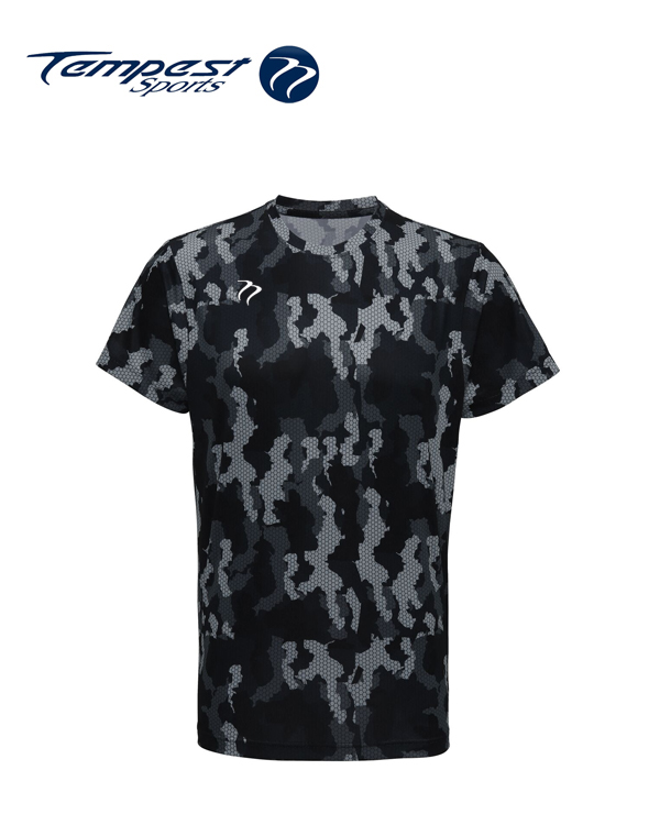 Tempest Tour Black Grey Mens Camo T